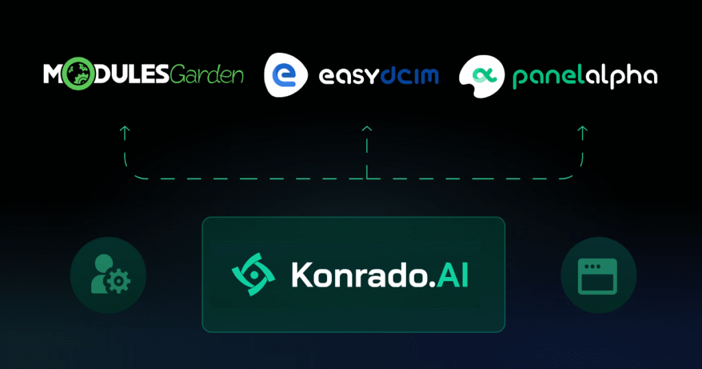 AI-Powered Customer Support Automation by Konrado.AI at ModulesGarden, EasyDCIM and PanelAlpha